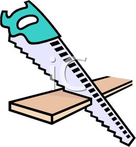 277x300 Royalty Free Clipart Image A Saw With A Board Of Wood