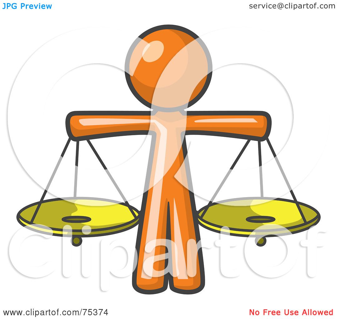 1080x1024 Royalty Free (Rf) Clipart Illustration An Orange Man Scales
