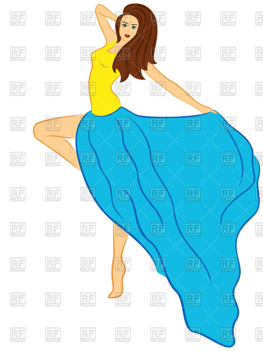 900x1200 Dancing Gracefully Slender Woman With Chestnut Hair Royalty Free