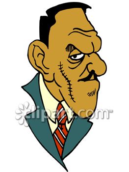 263x350 Royalty Free Clip Art Image Crime Boss With A Thick Scar