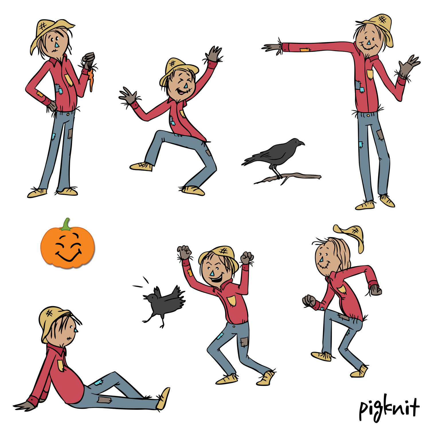 1500x1500 Scarecrow Clip Art, Harvest Clip Art, Farm Clip Art, Halloween