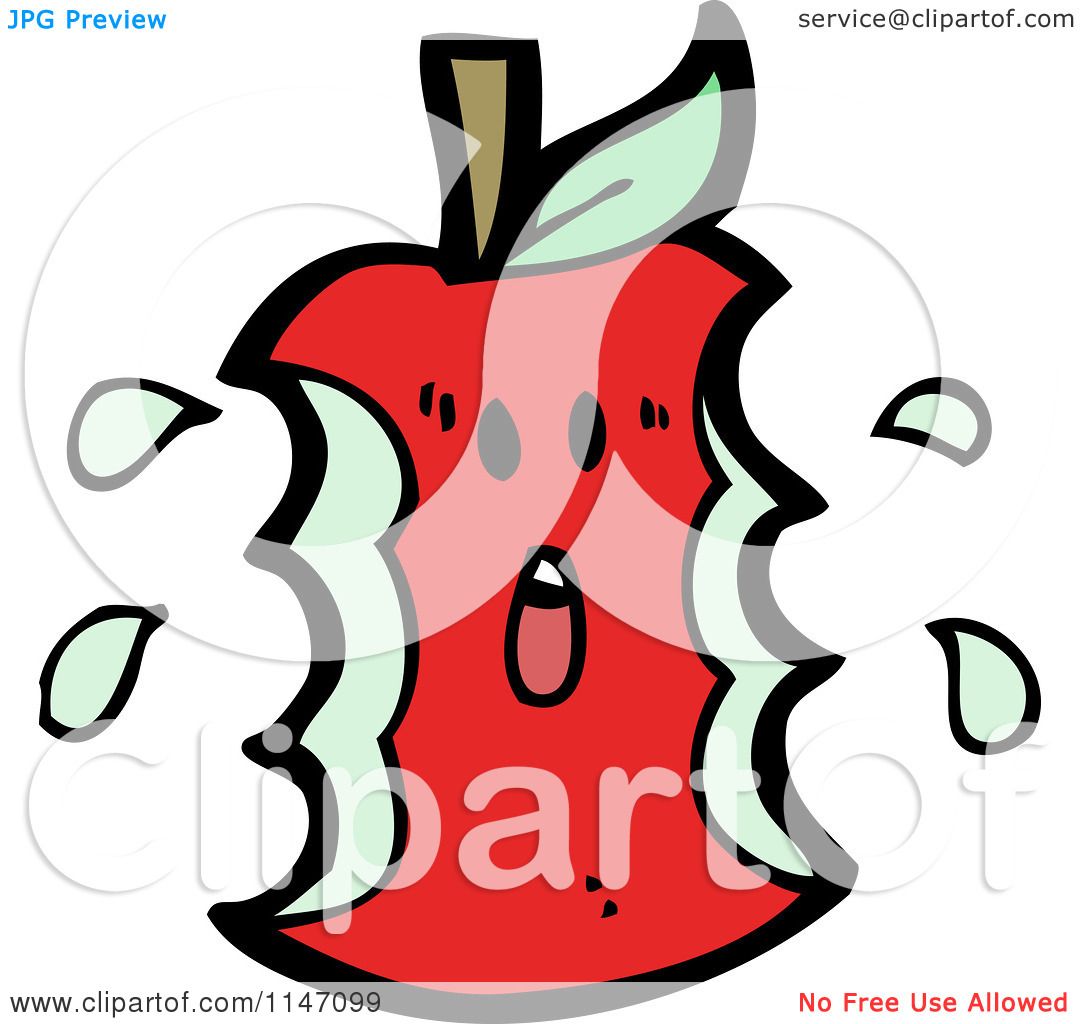 1080x1024 Cartoon Of A Scared Red Apple Core Mascot