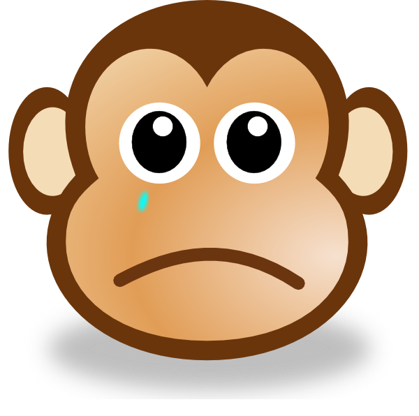600x596 Scared Monkey Clipart