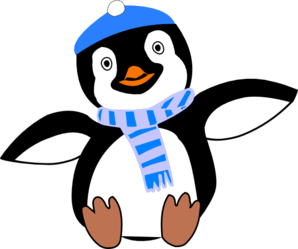 298x249 Penguin Wearing Hat And Scarf Clip Art