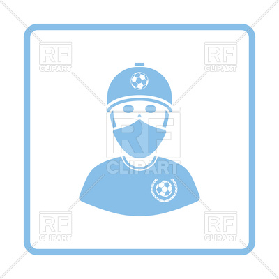 400x400 Soccer Fan With Covered Face By Scarf Icon Royalty Free Vector