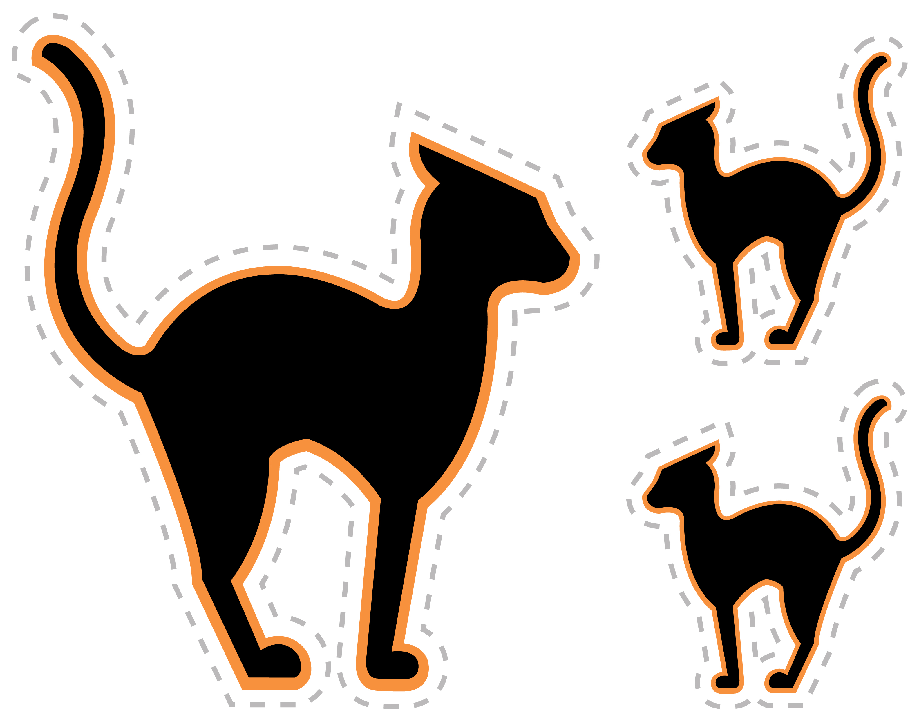 3168x2477 Black Cat Clipart Halloween Decoration