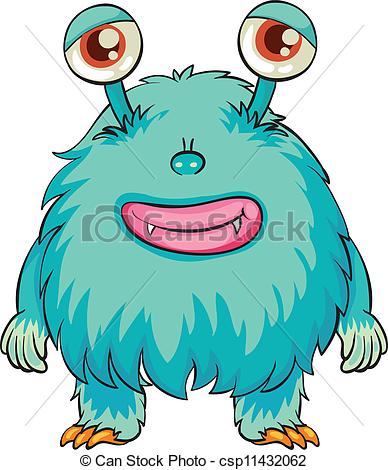 388x470 Illustration Of A Scary Monster On A White Background Clip Art