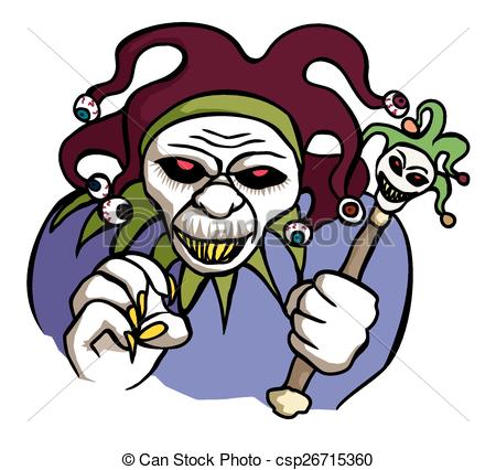 450x426 Evil Jester. A Scary And Malevolent Looking Jester With Clip