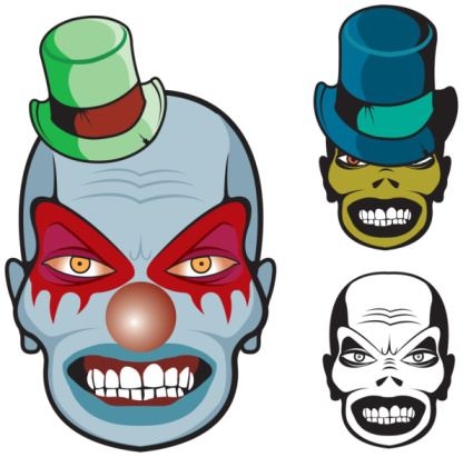 416x411 Scary Clown Clipart