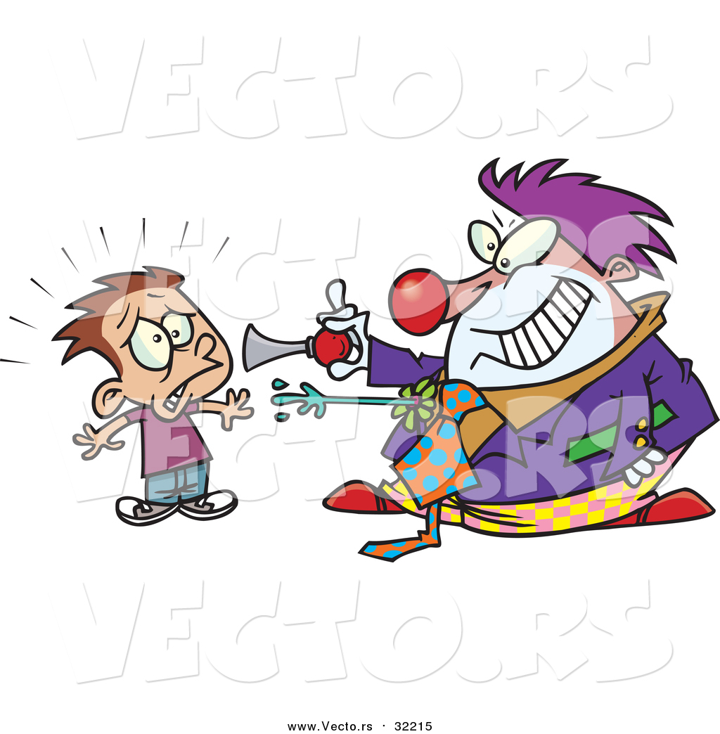 1024x1044 Vector Of A Scary Clown Frightening A Boy