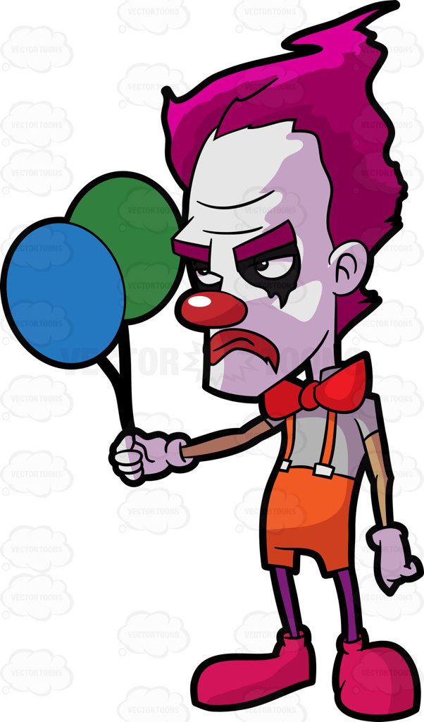 602x1024 A Creepy Sad Clown Cartoon Clipart Vector Toons