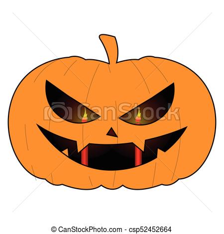 450x470 Isolated Halloween Pumkin. Isolated Scary Halloween Pumkin Clip
