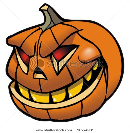450x462 Scary Halloween Pumpkin Clipart