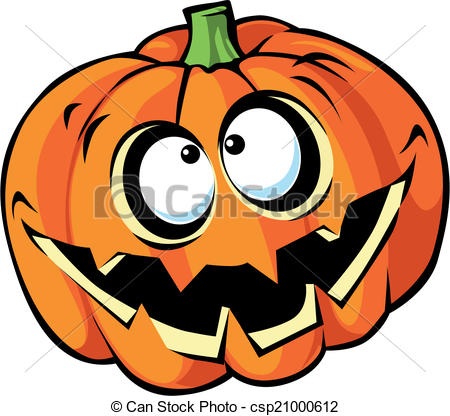 450x416 Scary Halloween Pumpkin Cartoon Isolated On White Background