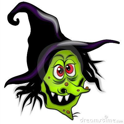 400x400 A Clip Art Illustration Of A Scary Halloween Witch With Tall Black