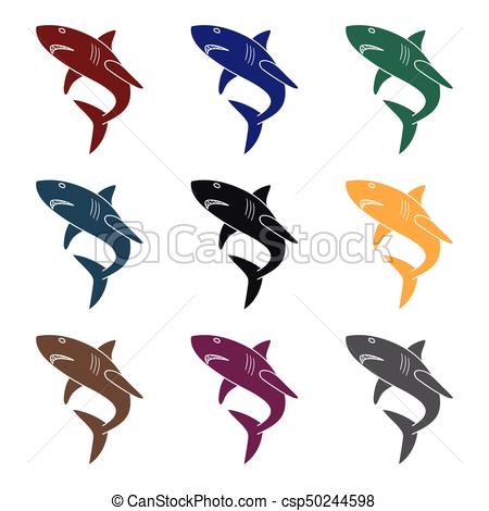 450x470 Great White Shark Icon In Black Style Isolated On White Eps