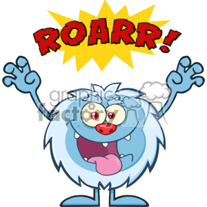 300x300 Royalty Free Scary Yeti Cartoon Mascot Character With Angry Roar