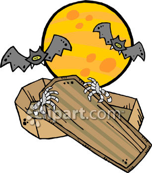 307x350 Skeleton Coming Out Of It's Coffin