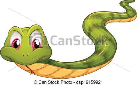 450x280 Illustration Of A Green Snake On A White Background Vector