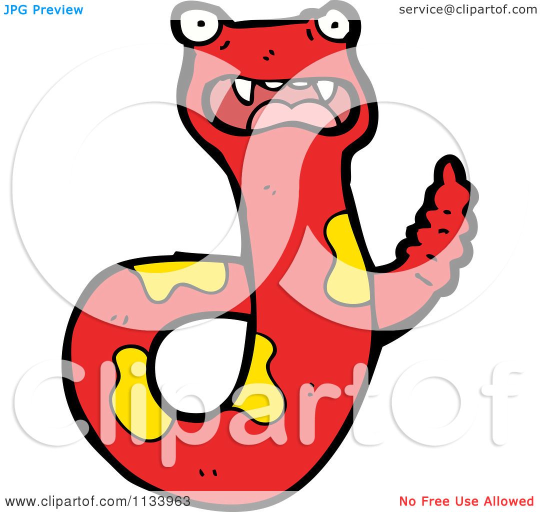 1080x1024 Cartoon Of A Scared Red And Yellow Snake 3