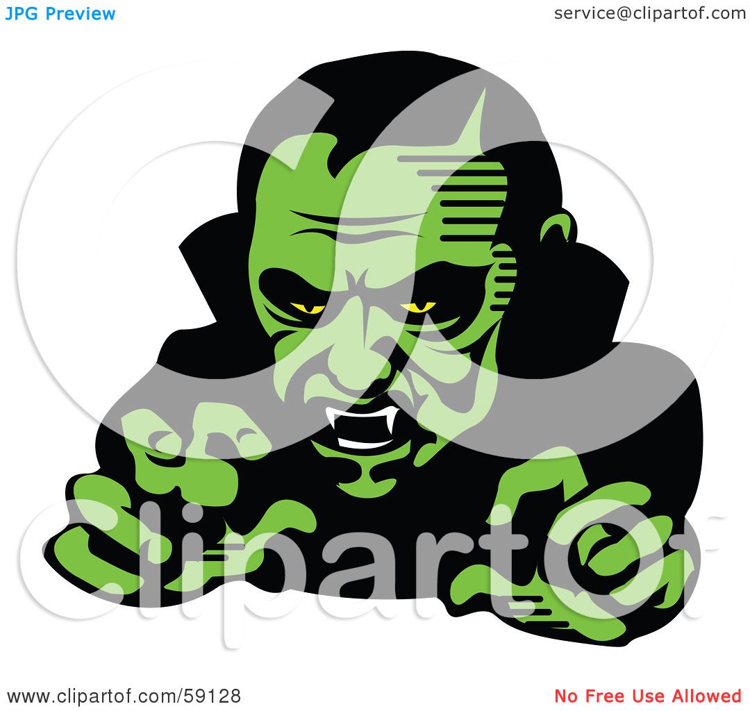 1080x1024 Royalty Free (Rf) Clipart Illustration Of A Scary Green Vampire