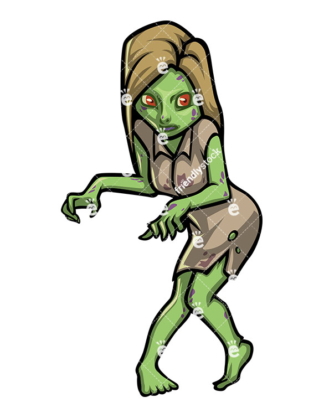 324x418 Female Nurse Zombie Vector Cartoon Clipart