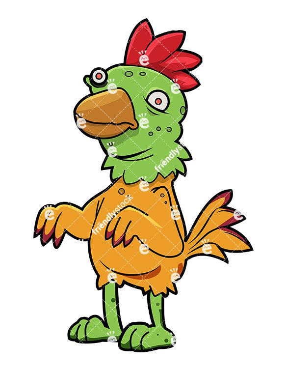 585x755 Funny Zombie Chicken Vector Cartoon Clipart Funny Zombie, Zombie
