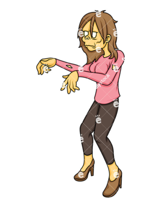 324x418 Scary Zombie With Mohawk Crawling Vector Cartoon Clipart