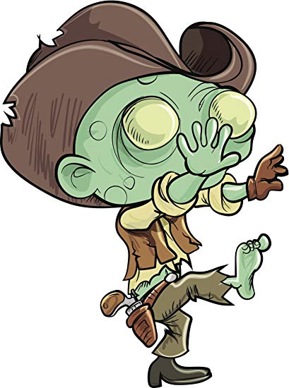 409x550 Scary Ugly Halloween Undead Cowboy Zombie Cartoon