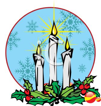 335x350 Picture Of A Beautiful Holiday Scenery Of Burning Candles, Ivy