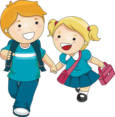 400x406 School Children Cartoon