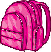 167x170 Girl With Backpack Clipart Pink