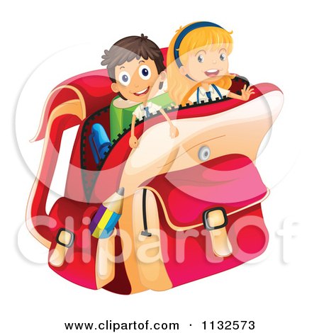 450x470 Cartoon Of A Green School Bag