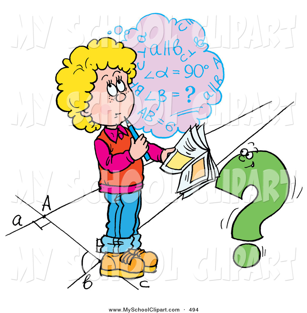 1024x1044 Clip Art Of A School Girl Trying To Figure Out A Difficult