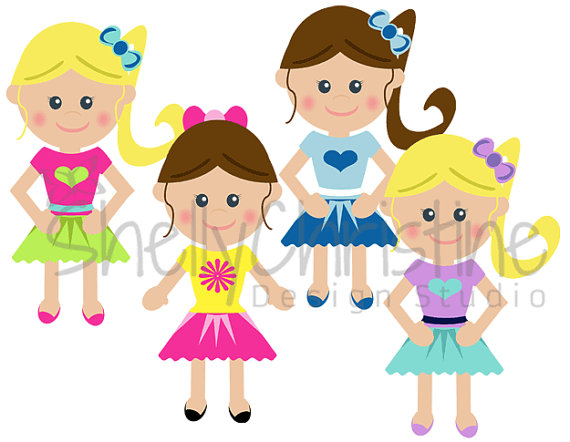 570x442 Little Girl School Girl Clip Art Cute Kids Clipart Set Of 4