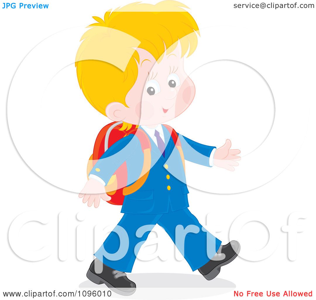 1080x1024 Clipart Happy Blond School Boy Walking In A Uniform