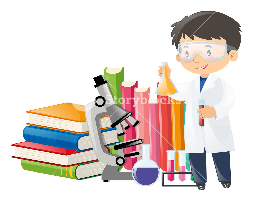 1000x797 Scientist And Science Equipment Illustration Royalty Free Stock