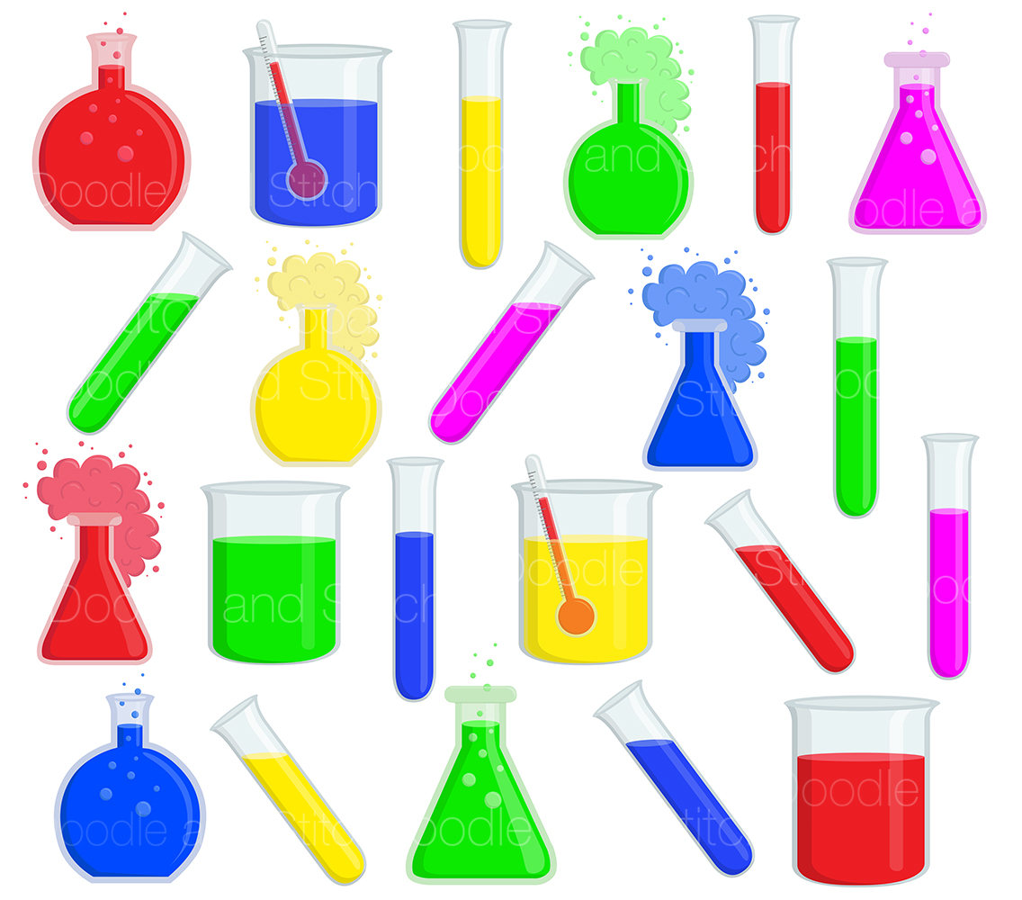 1136x1000 Science Clip Art Set, Fun Scientific Clipart, Science Experiment