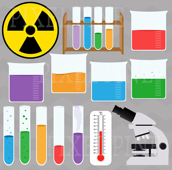 570x564 Science Clipart Set, 41 Pngs, 5 Science Digital Paper Jpgs