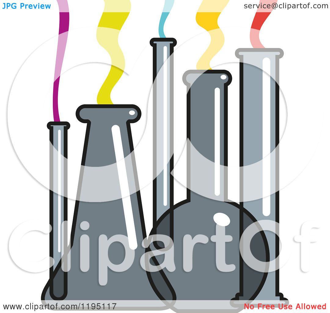 1080x1024 Clipart Of Science Lab Flasks And Test Tubes With Colorful Smoke
