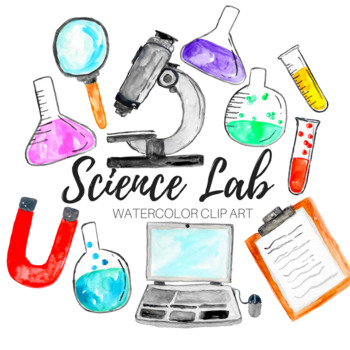 350x350 Watercolor Science Lab Clip Art Set By Writelovely Tpt