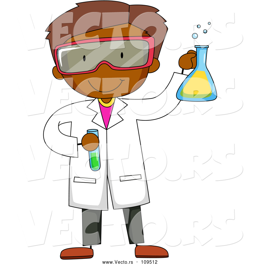 1024x1044 Vector Of Black Male Scientist Holding A Flask And Test Tube By