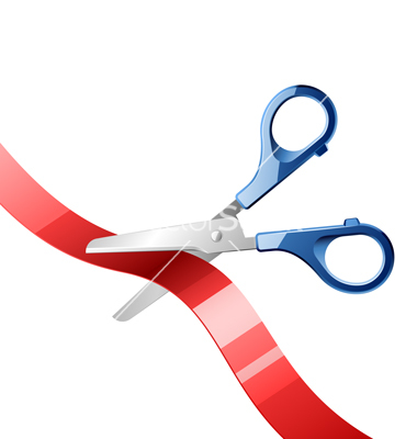 380x400 Ribbon Cutting Scissors Clip Art
