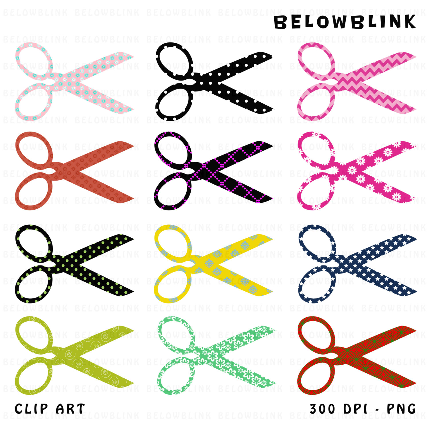 1500x1500 Scissors Digital Clip Art Commercial Use