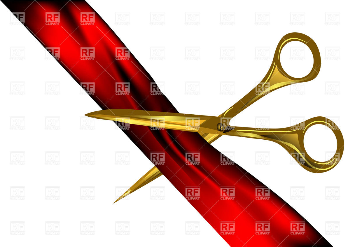 1200x849 Scissors Cut Red Ribbon Royalty Free Vector Clip Art Image