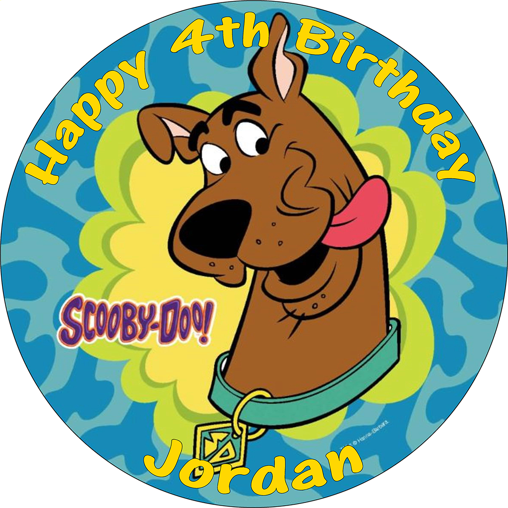 1024x1024 Scooby Doo Personalised Edible Round Birthday Cake Topper
