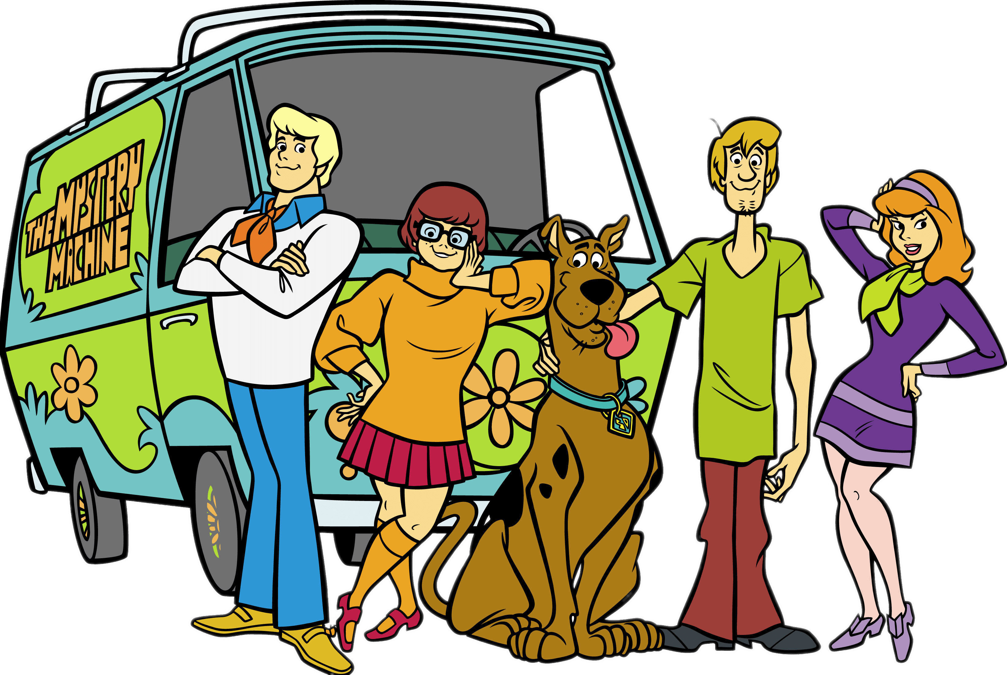 3288x2207 Scooby Doo In Front Of Mystery Machine Transparent Png