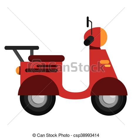 450x470 Flat Design Single Scooter Icon Vector Illustration Vector Clip