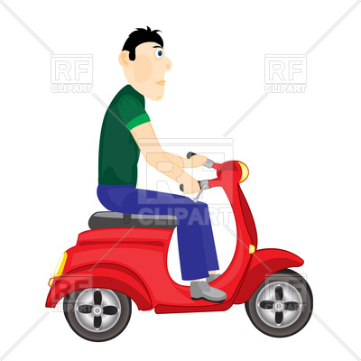 400x400 Man On Scooter Royalty Free Vector Clip Art Image