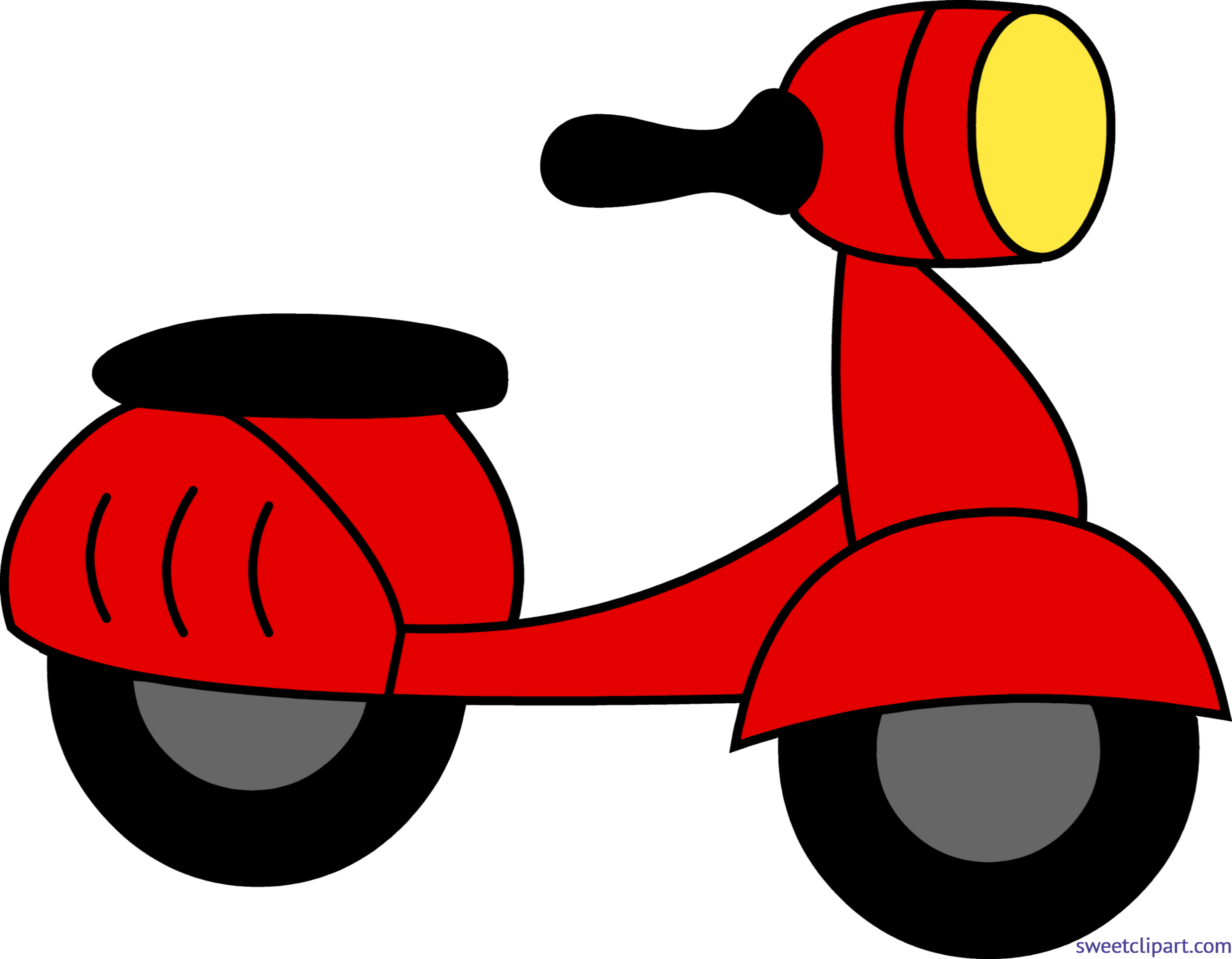 5821x4529 Motor Scooter Red Clip Art